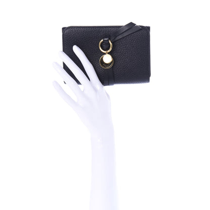Chloe Grained Calfskin Alphabet Compact Wallet Black 2 of 9