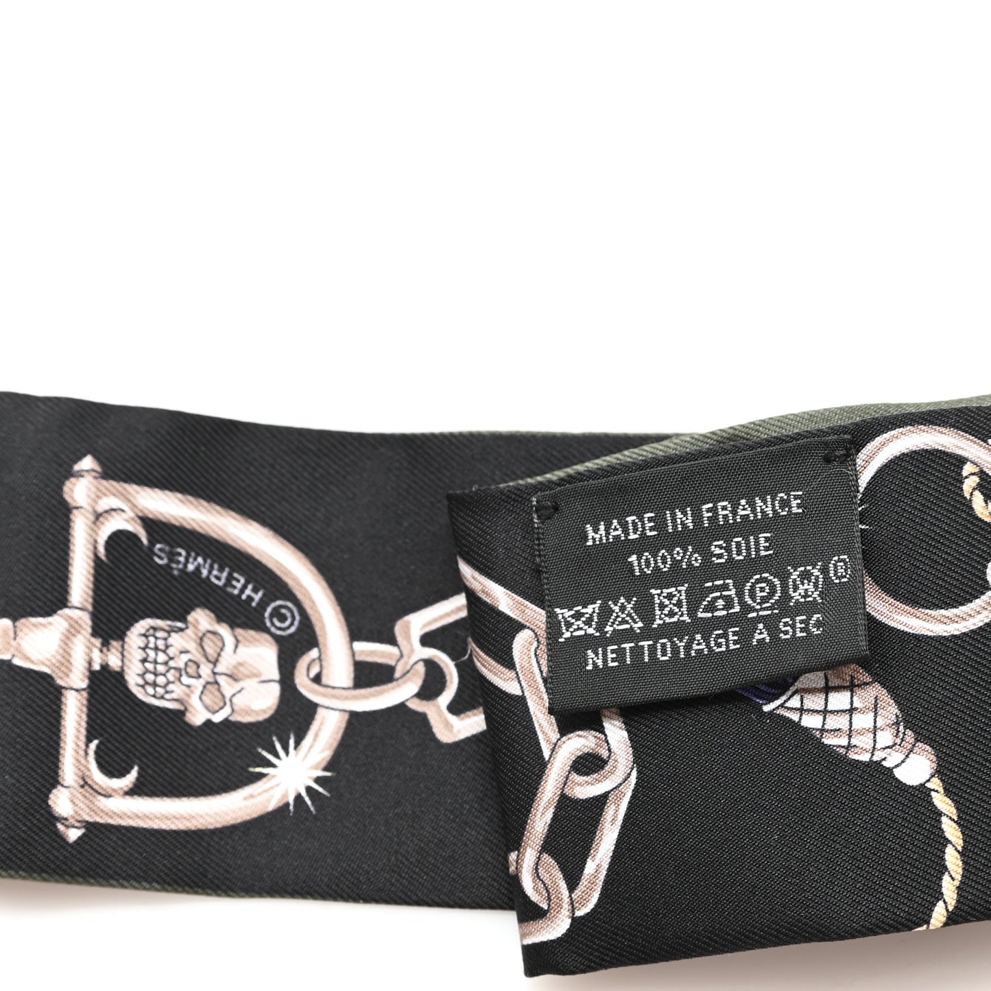 Silk C'est la Fete Twilly Kaki Fonce White Black