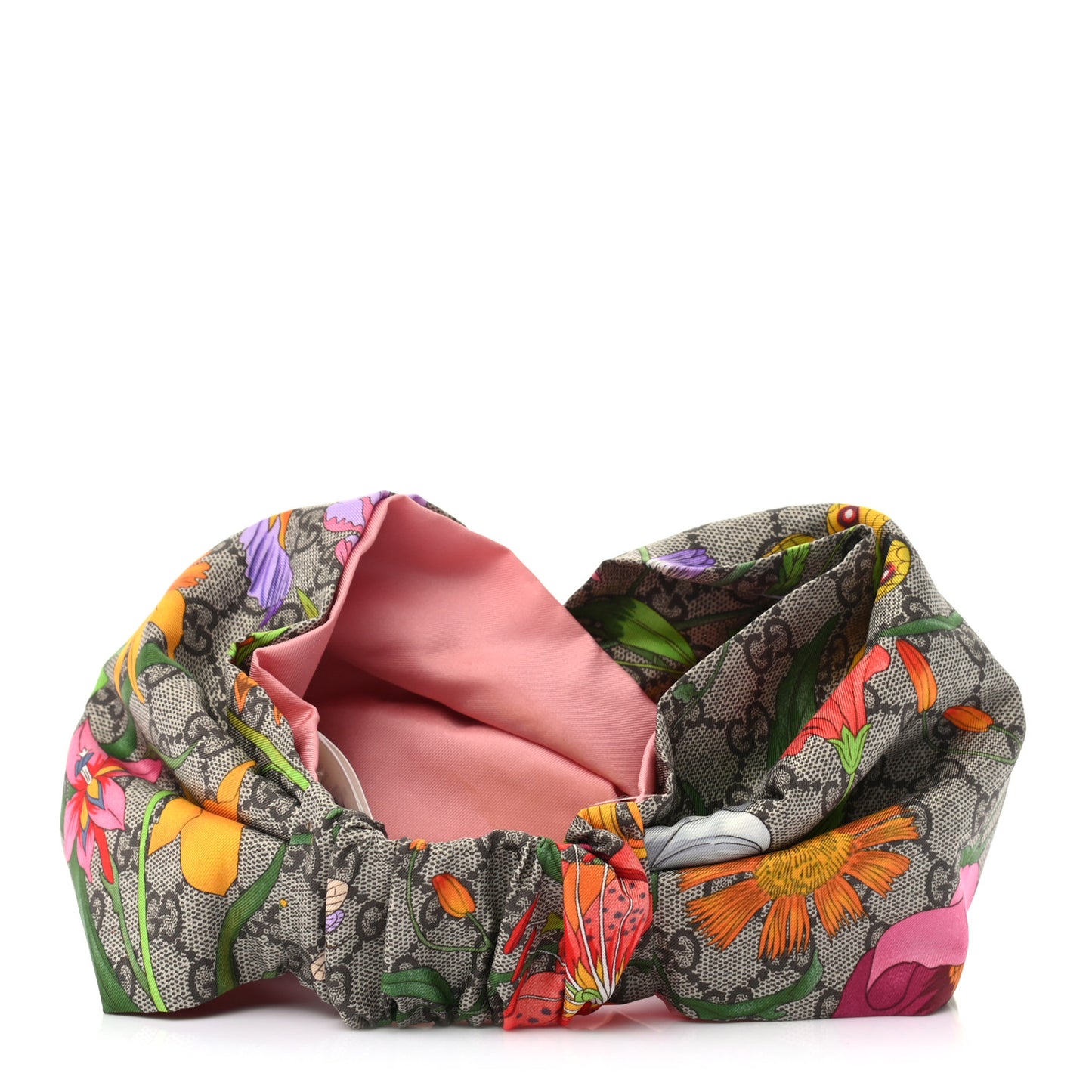 Silk Monogram Flora Print Headband M Pink