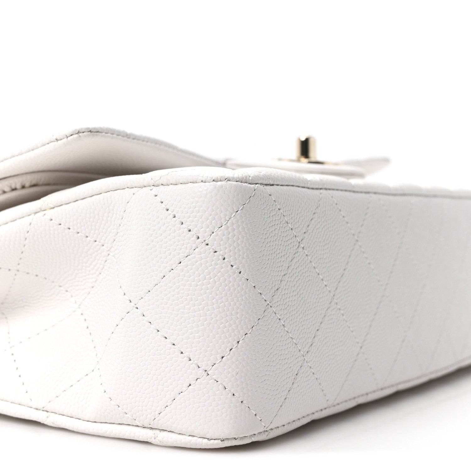 Chanel Caviar Quilted Medium Double Flap White 9 of 11