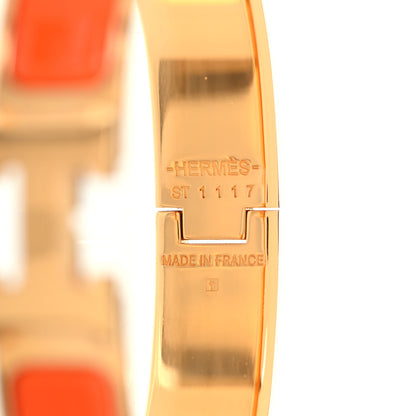 Hermes Enamel Narrow Clic Clac H Bracelet GM Orange 3 of 3