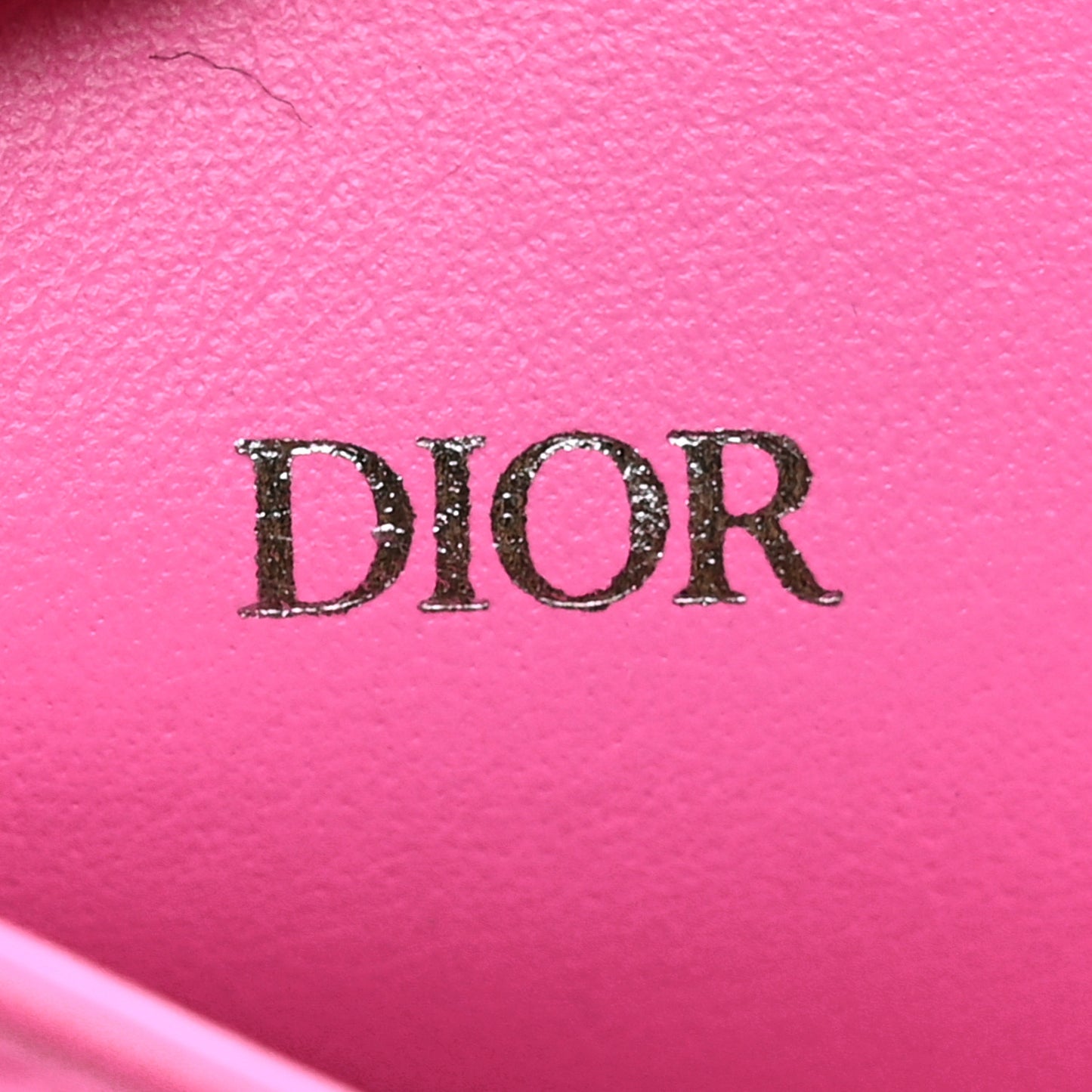 Grained Calfskin Card Holder Fuchsia