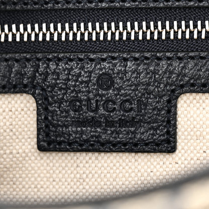 Gucci GG Supreme Monogram Textured Dollar Calfskin Small Horsebit 1955 Shoulder Bag Beige Blue 6 of 12
