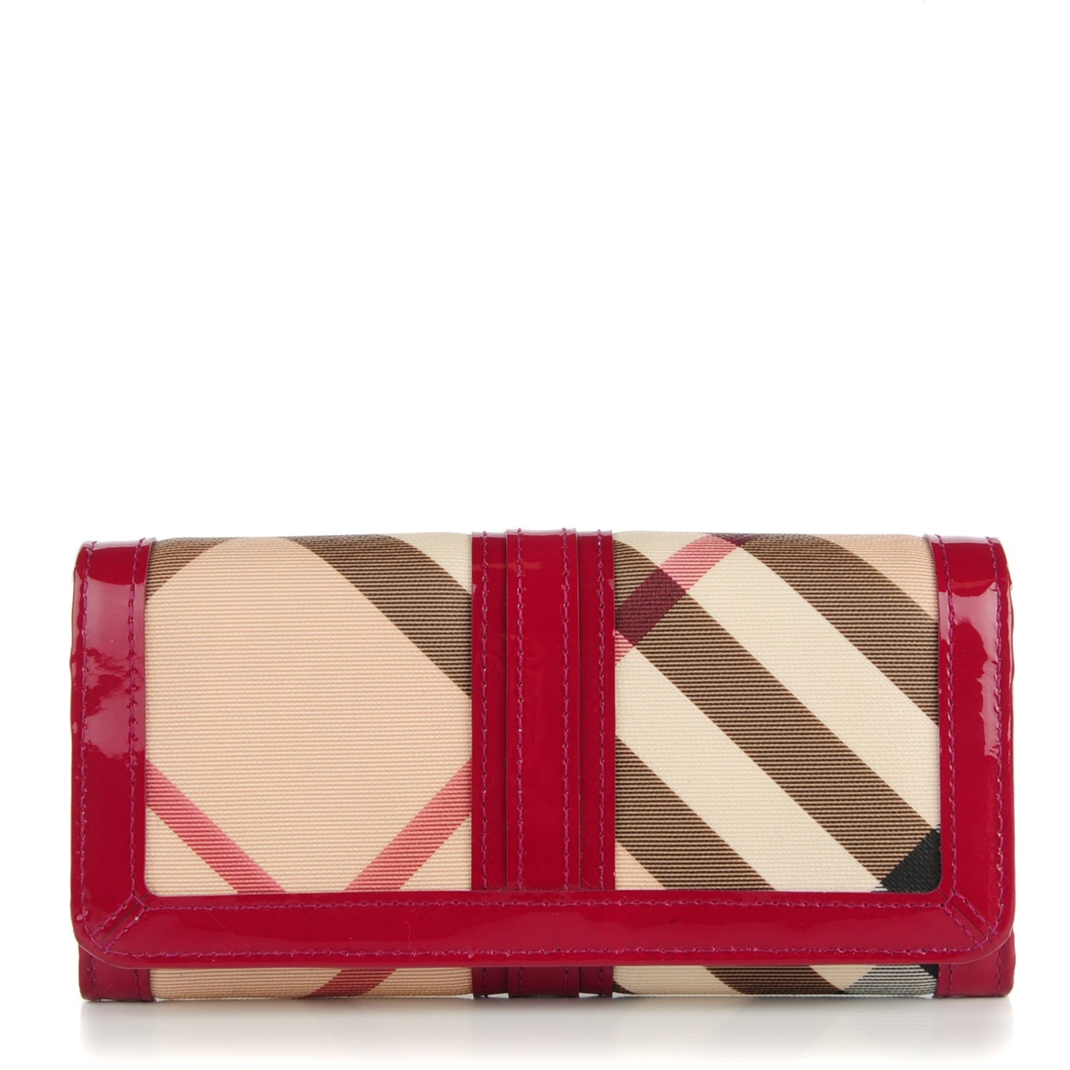 Burberry Supernova Check Penrose Continental Wallet Berry 1 of 10