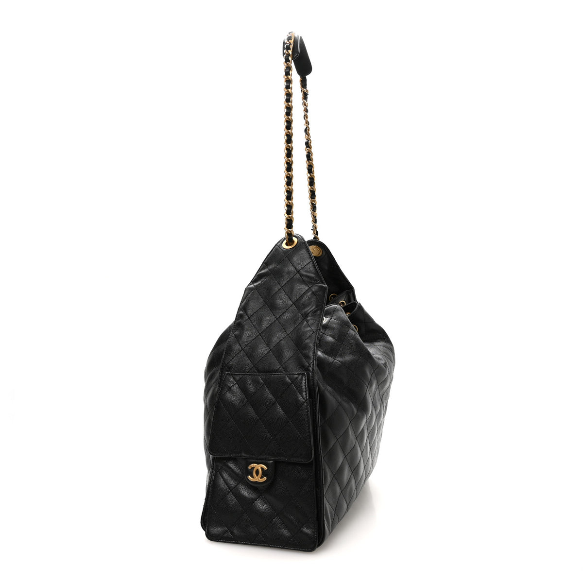 Caviar Quilted Large Chanel 25 Handbag Black