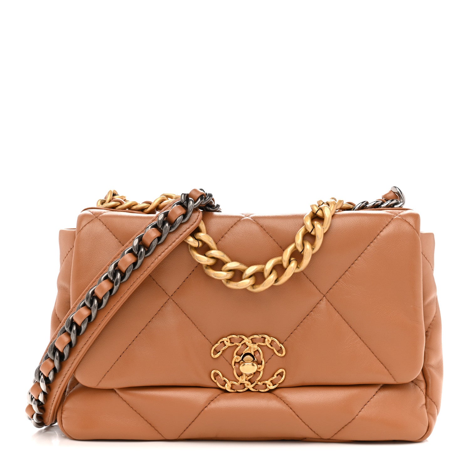 Chanel Lambskin Quilted Medium Chanel 19 Flap Brown 1 of 13