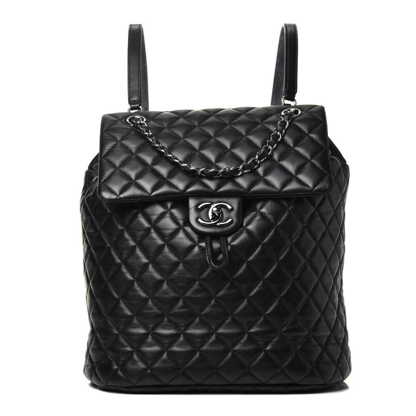 Lambskin Quilted Large Urban Spirit Backpack Black