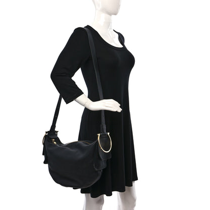 Salvatore Ferragamo Grained Calfskin Hobo Black 2 of 10
