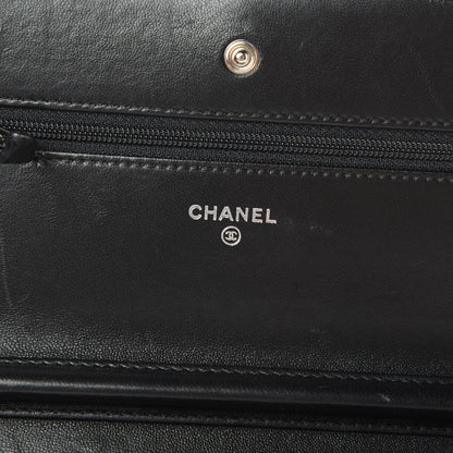 Chanel Lambskin Chevron Quilted Wallet On Chain WOC So Black 6 of 16