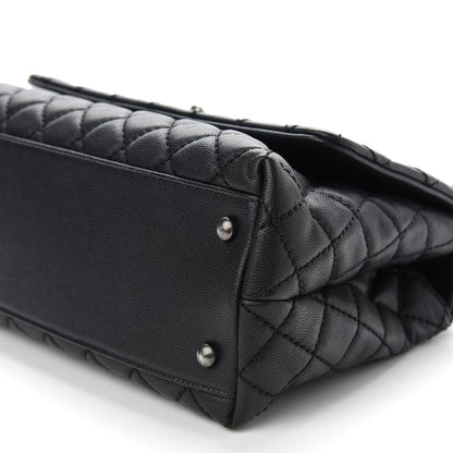 Chanel Caviar Lizard Quilted Small Coco Handle Flap Black 9 of 9