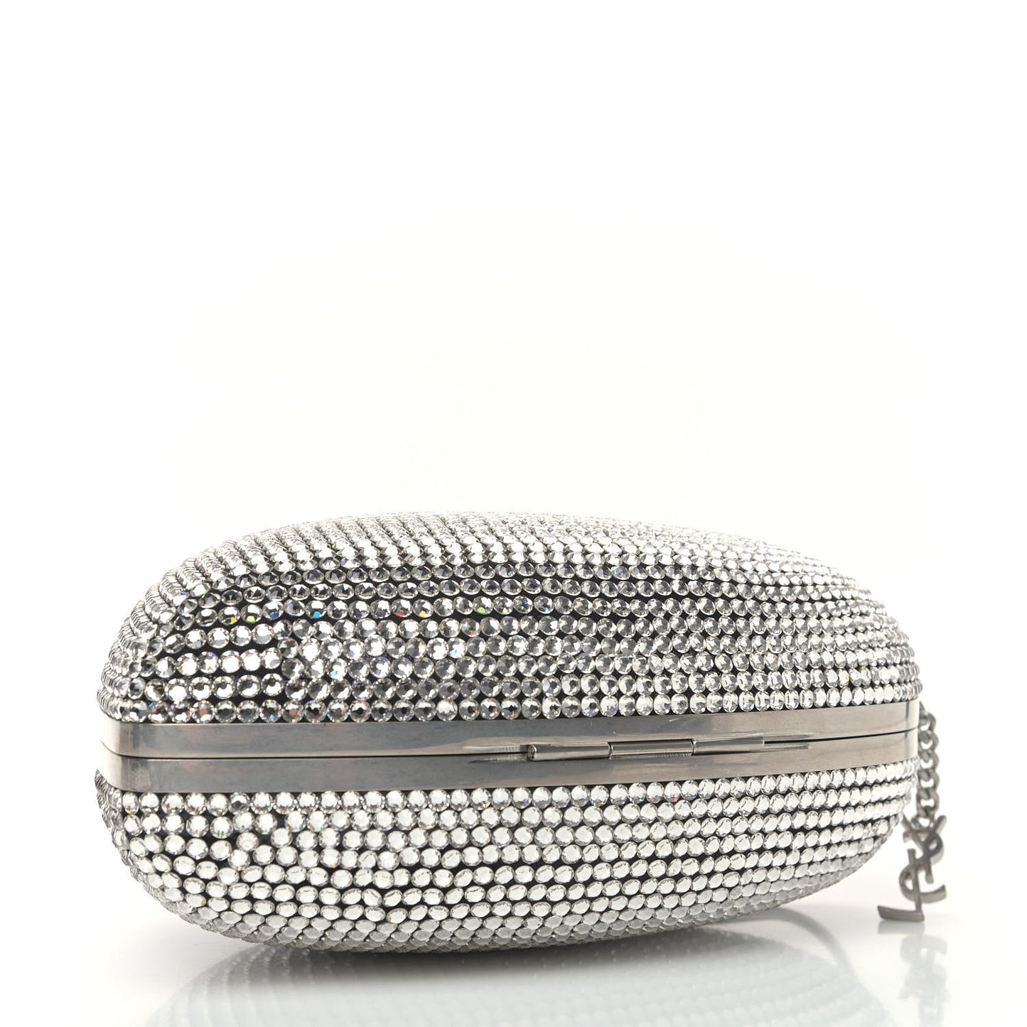 Swarovski Crystal Heart Love Box Clutch Bag Silver