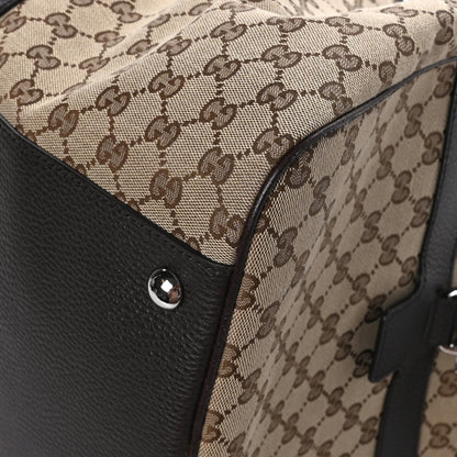 Gucci Monogram Dollar Calfskin Large Boston Duffle Bag Beige Ebony Testa di Moro Marrone Scuro 9 of 11