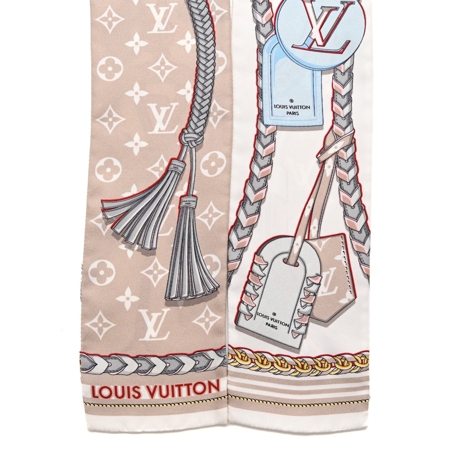 LOUIS VUITTON Silk Mix and Straps Bandeau in the color Beige by fashionphile