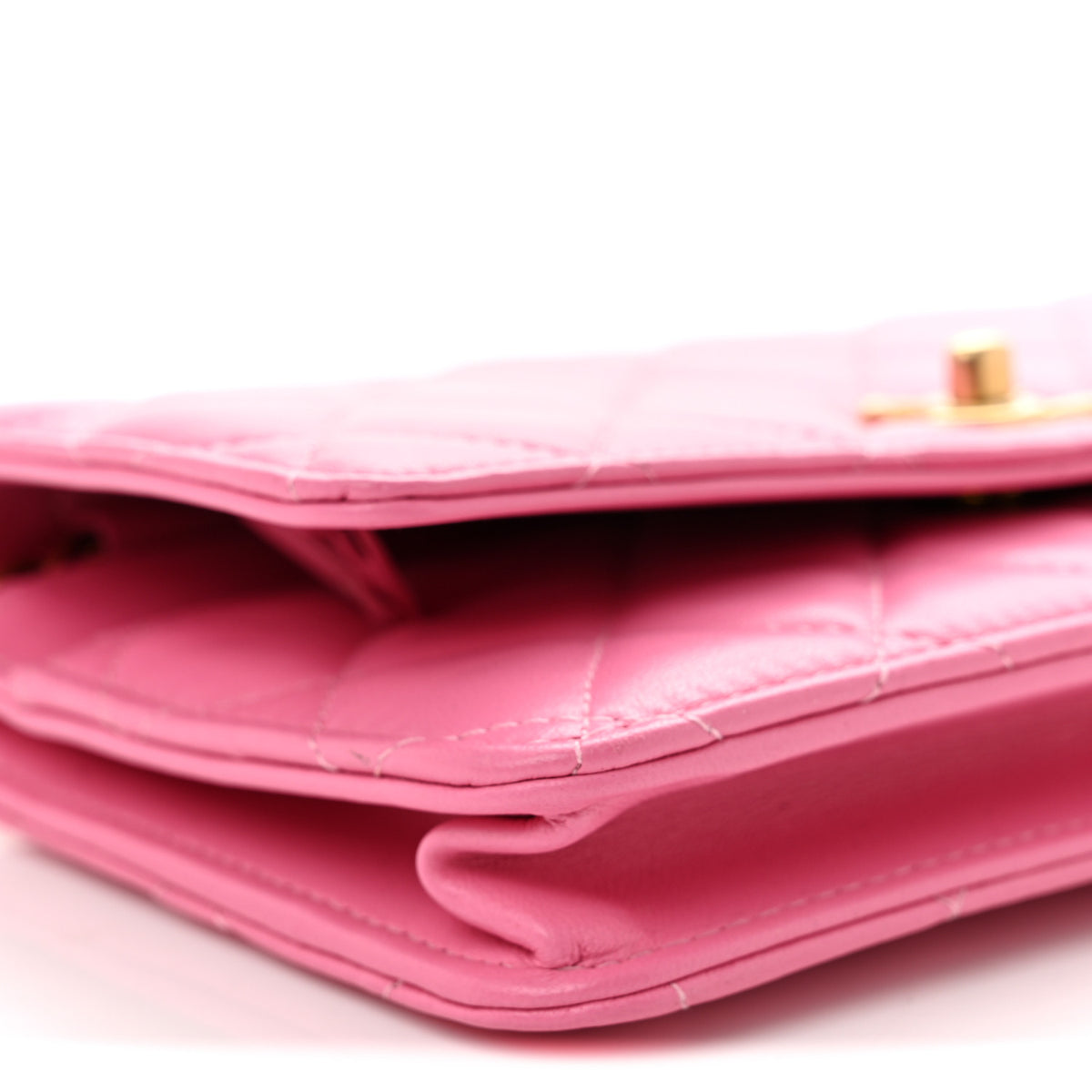 Chanel Lambskin Quilted CC Pearl Crush Wallet on Chain WOC Pink 9 of 10