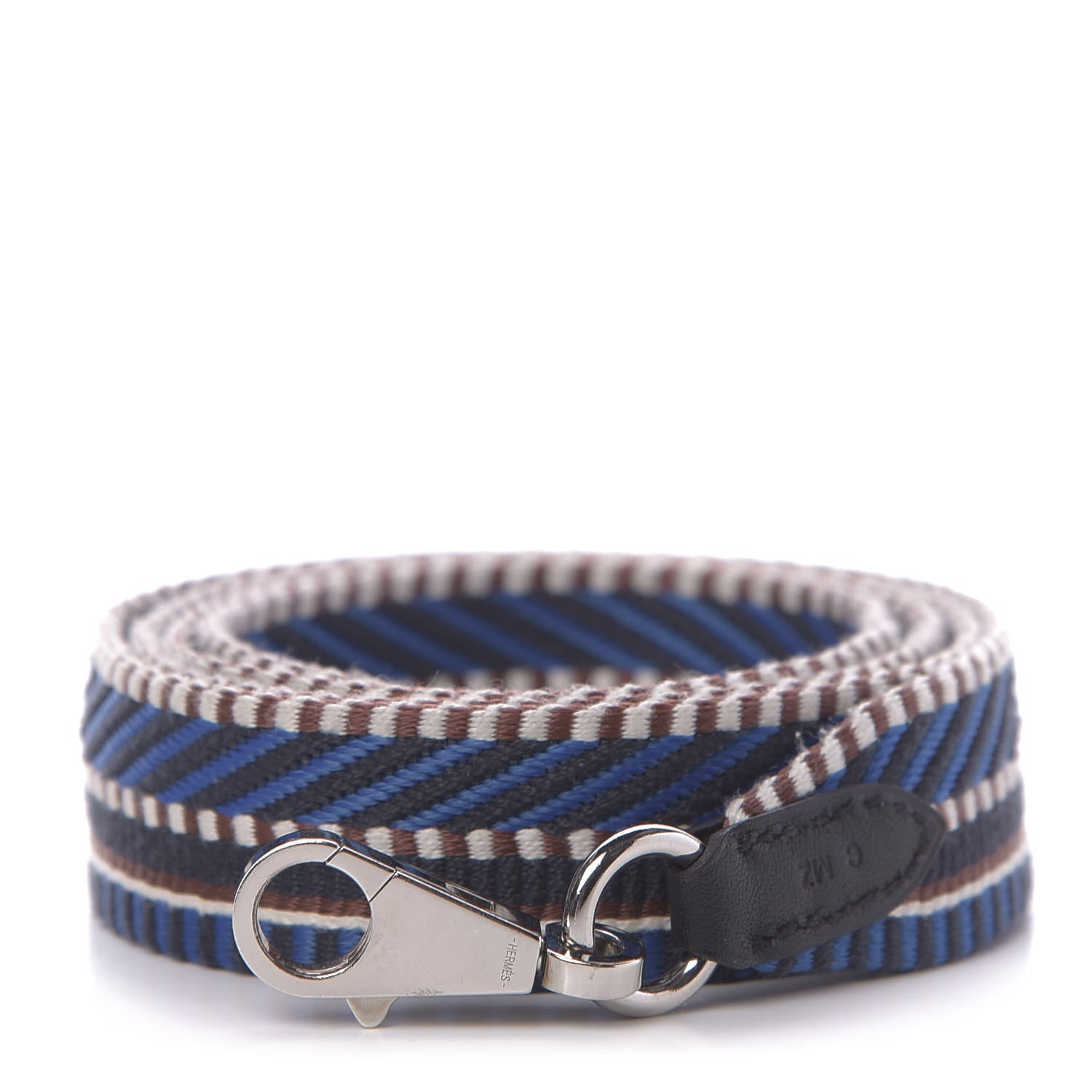Hermes Toile Swift 50mm Sangle Cavale Shoulder Strap Bleu Zellige Indigo Black 1 of 4