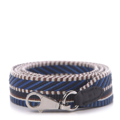 Hermes Toile Swift 50mm Sangle Cavale Shoulder Strap Bleu Zellige Indigo Black 1 of 4