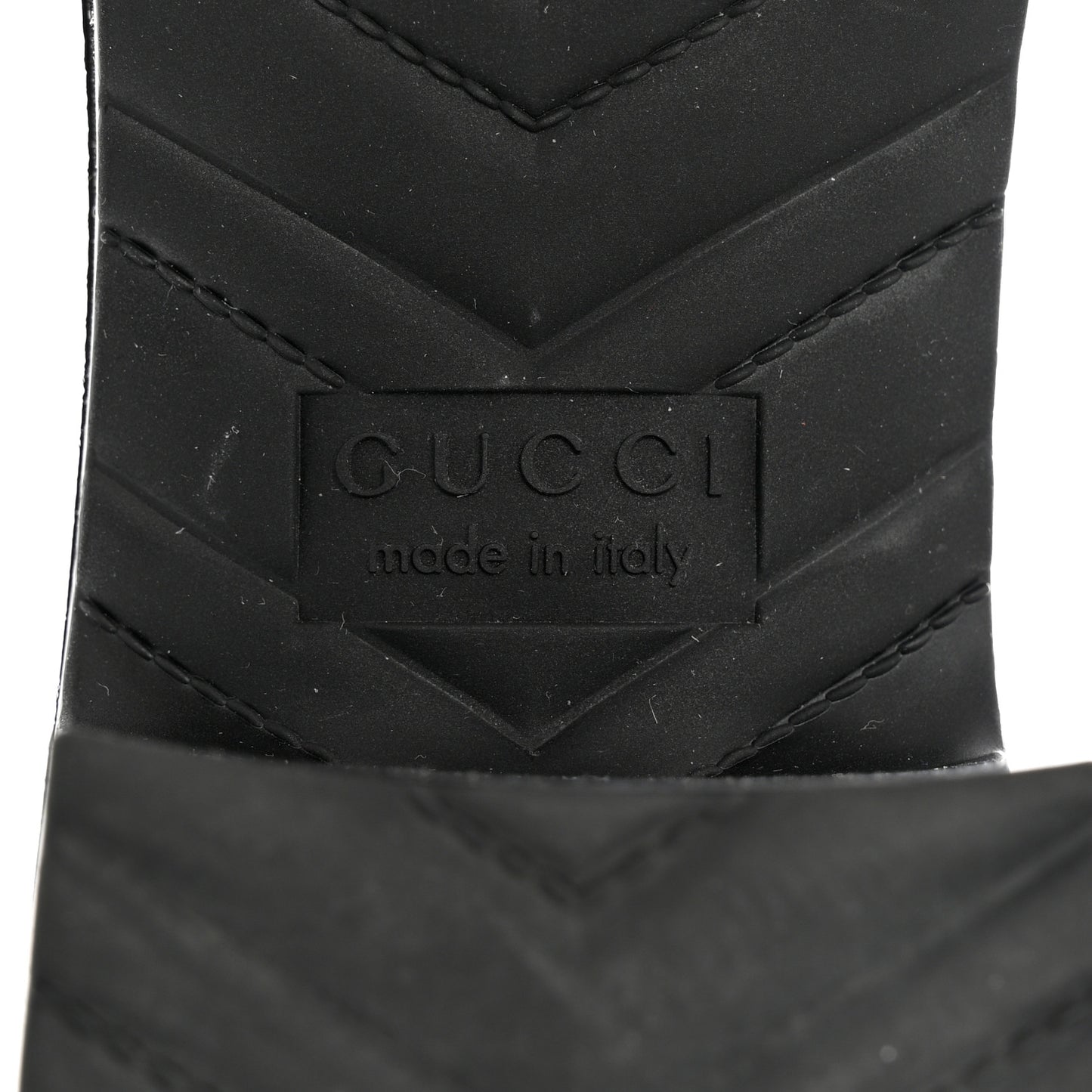 Rubber Gucci Logo Womens Platform 20/60mm Slide Sandals 38 Black