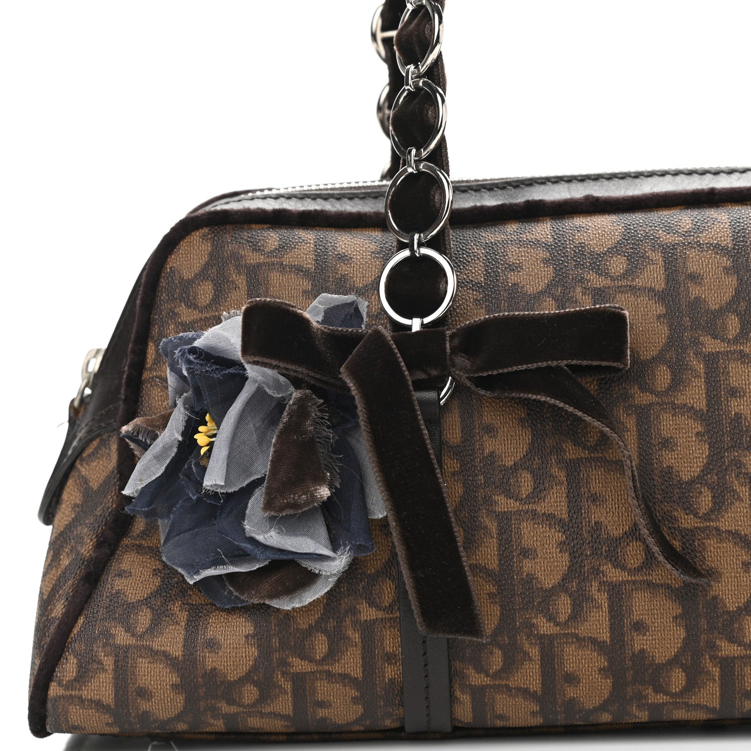 Christian Dior Monogram Trotter Romantique Boston Bag Brown 9 of 14