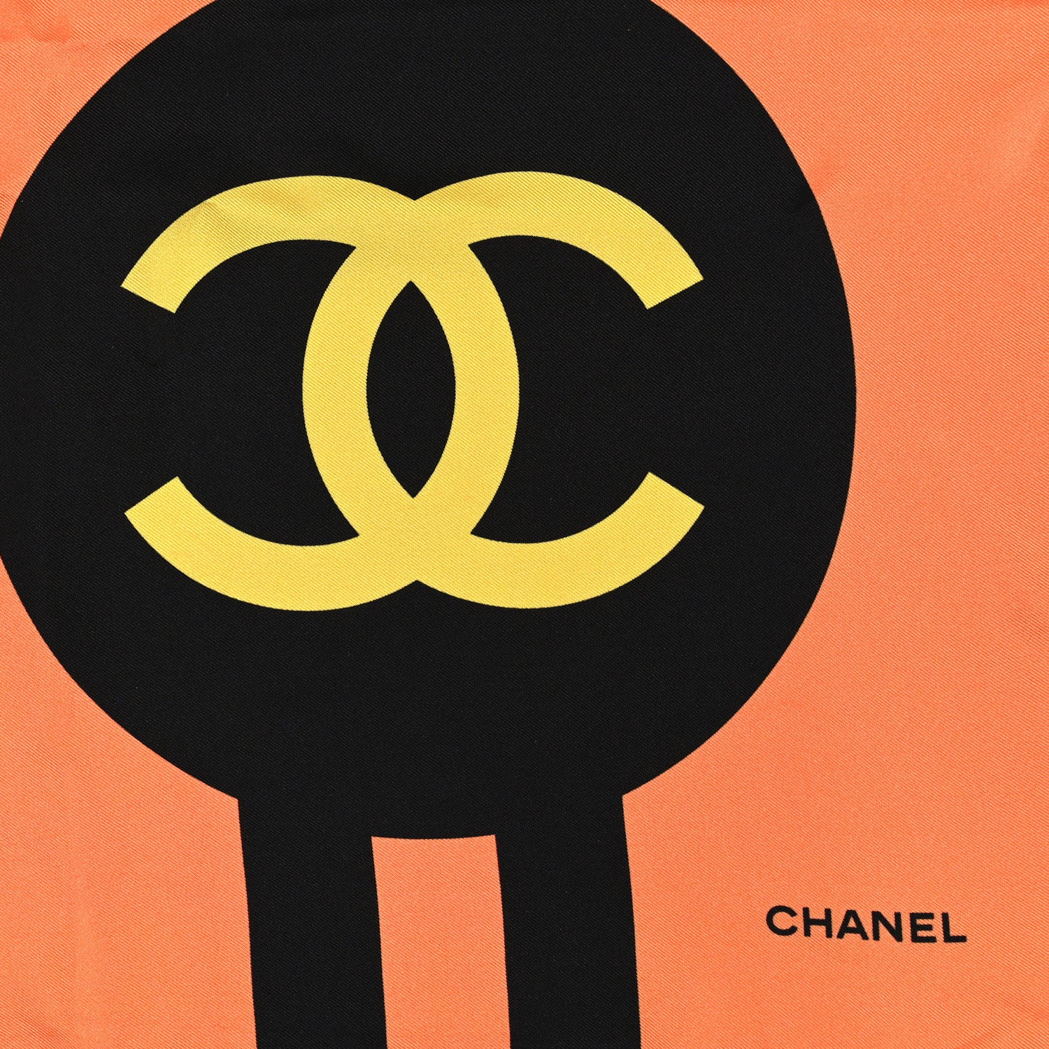 Chanel Silk Twill Logo Square Scarf Bleu 2 of 4