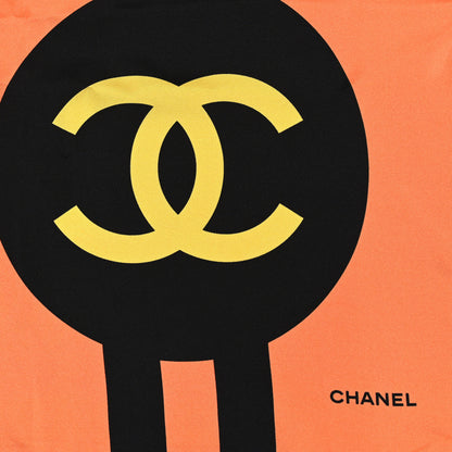 Chanel Silk Twill Logo Square Scarf Bleu 2 of 4