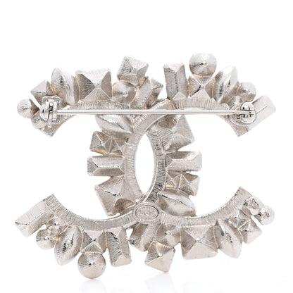 Chanel Baguette Crystal CC Brooch Black Silver 3 of 4