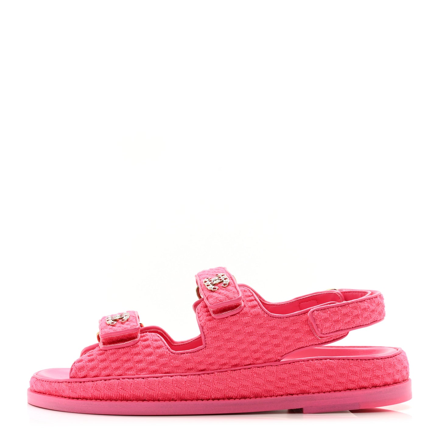 Knit Fabric Velcro Dad Sandals 39 Pink