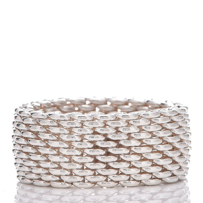 Tiffany Sterling Silver Somerset Mesh Ring 54 7 3 of 4