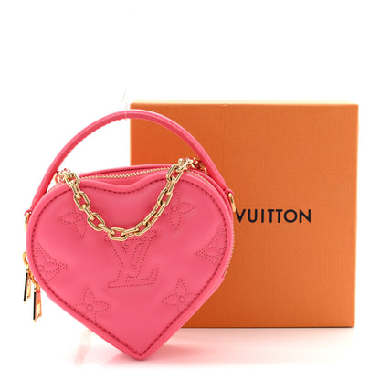 Louis Vuitton Calfskin Embroidered Monogram Pop My Heart Bag Pouch Dragon Fruit Pink 10 of 10