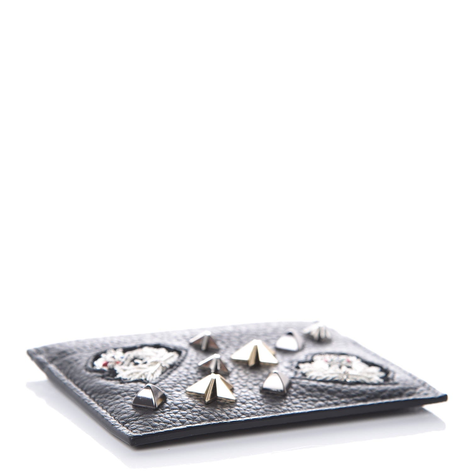 Christian Louboutin Grained Calfskin Kios Star Studded Card Holder Black 4 of 6