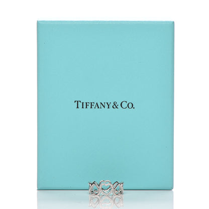 Tiffany 18K White Gold Diamond Hearts Eternity Band Ring 6.25 6 of 6