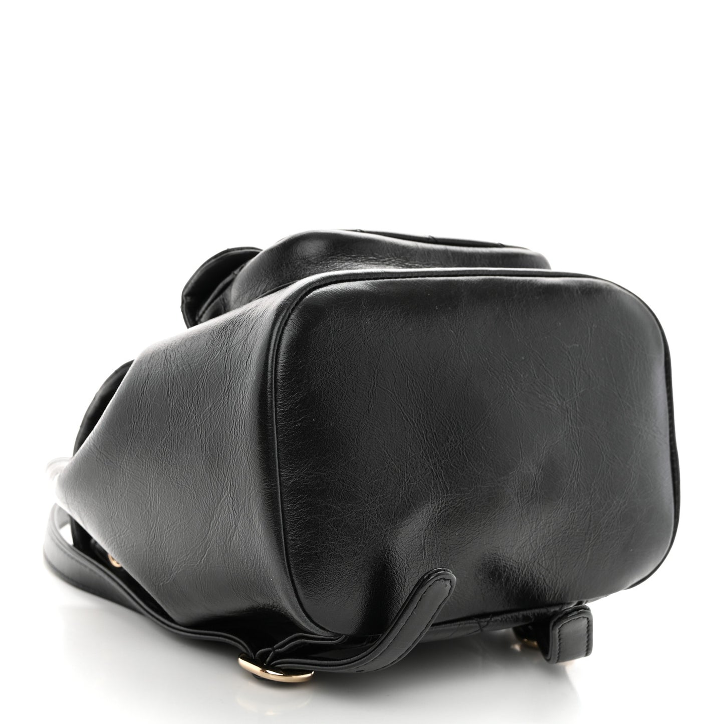 Lambskin Quilted Small Duma Drawstring Backpack Black