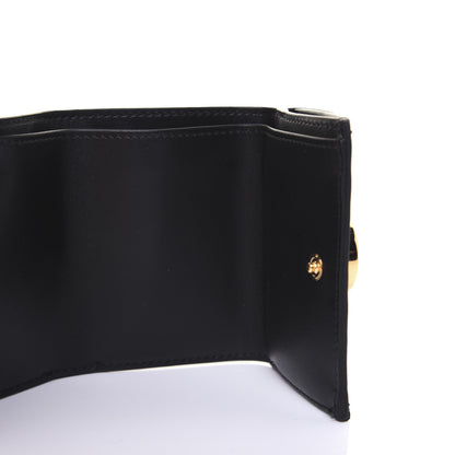 Fendi Vitello Liberty F is Fendi Bi-Color FF 1974 Embossed Micro Tri-Fold Envelope Wallet Maya Black 12 of 13