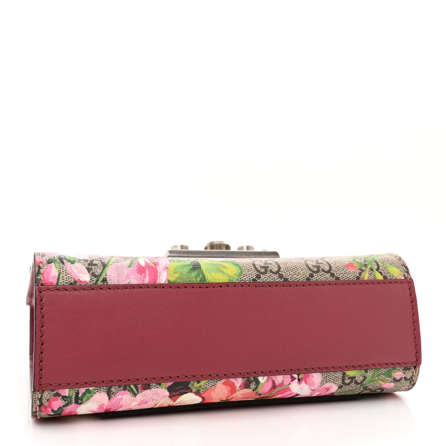 GG Supreme Monogram Blooms Small Padlock Shoulder Bag Beige Multicolor Dry Rose