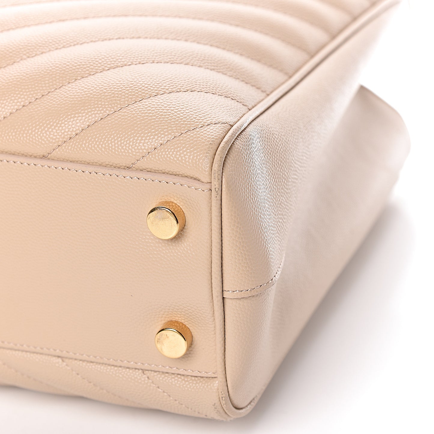 Grain De Poudre Matelasse Chevron Monogram Shopping Bag Nude Powder