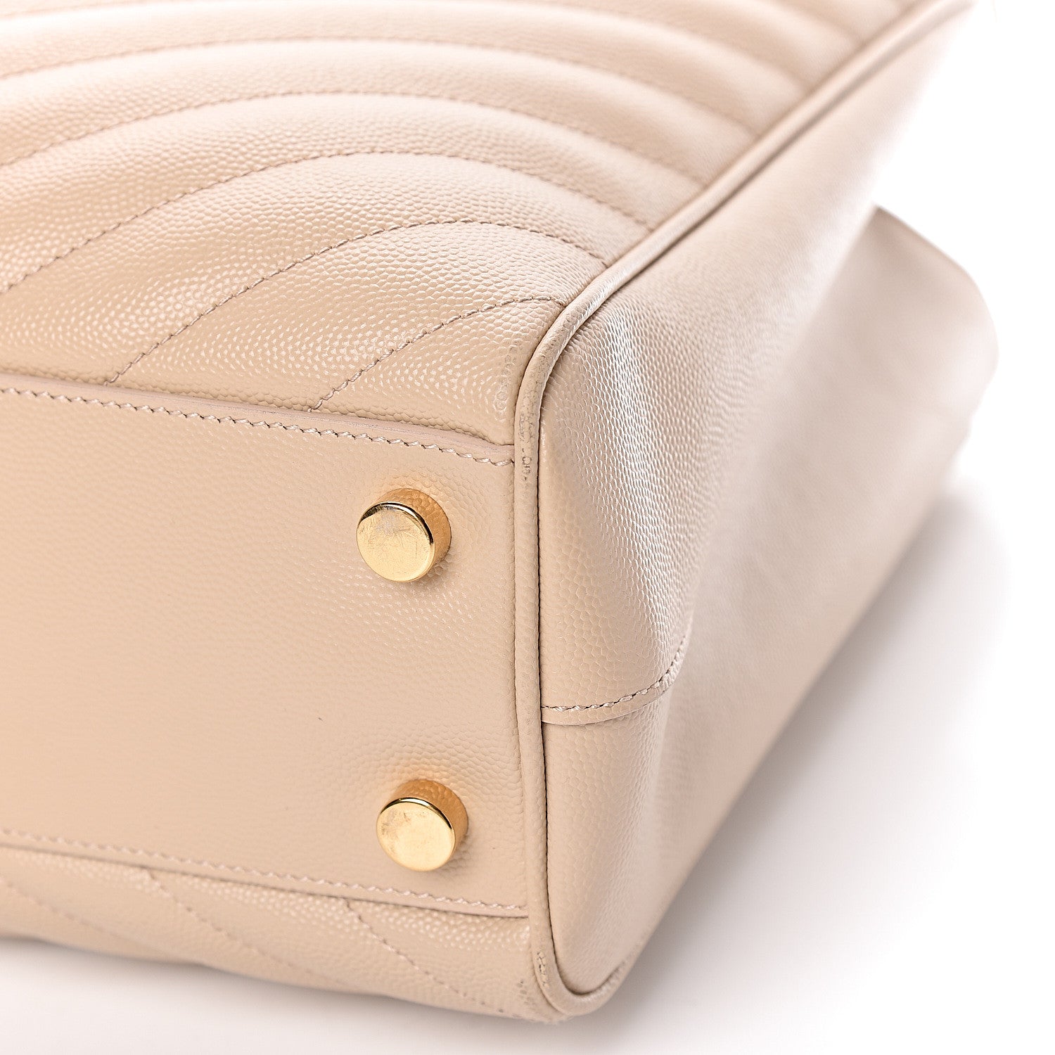 Saint Laurent Grain De Poudre Matelasse Chevron Monogram Shopping Bag Nude Powder 12 of 17