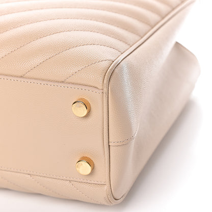 Saint Laurent Grain De Poudre Matelasse Chevron Monogram Shopping Bag Nude Powder 12 of 17