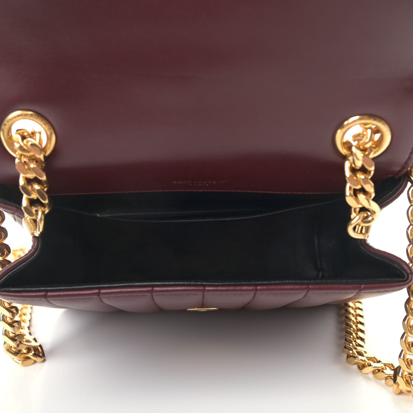 Lambskin Matelasse Monogram Medium Vicky Chain Bag Dark Legion Red