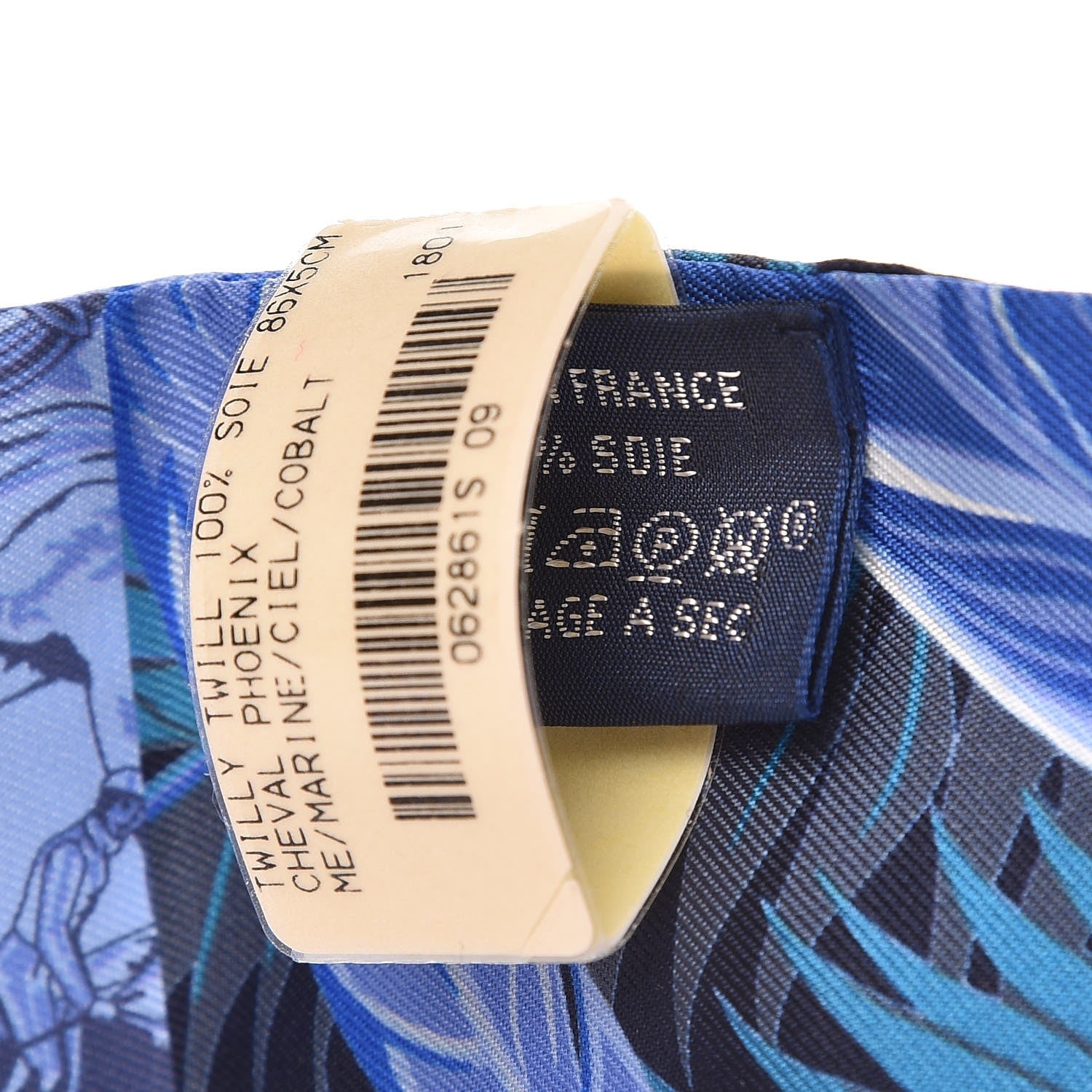 Hermes Silk Cheval Phoenix Twilly Marine Ciel Cobalt 6 of 6