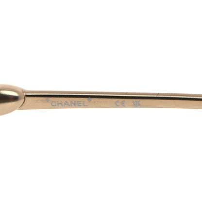 Chanel Metal Crystal Sparkling Wheat Rectangle Sunglasses 71584 Gold 6 of 8