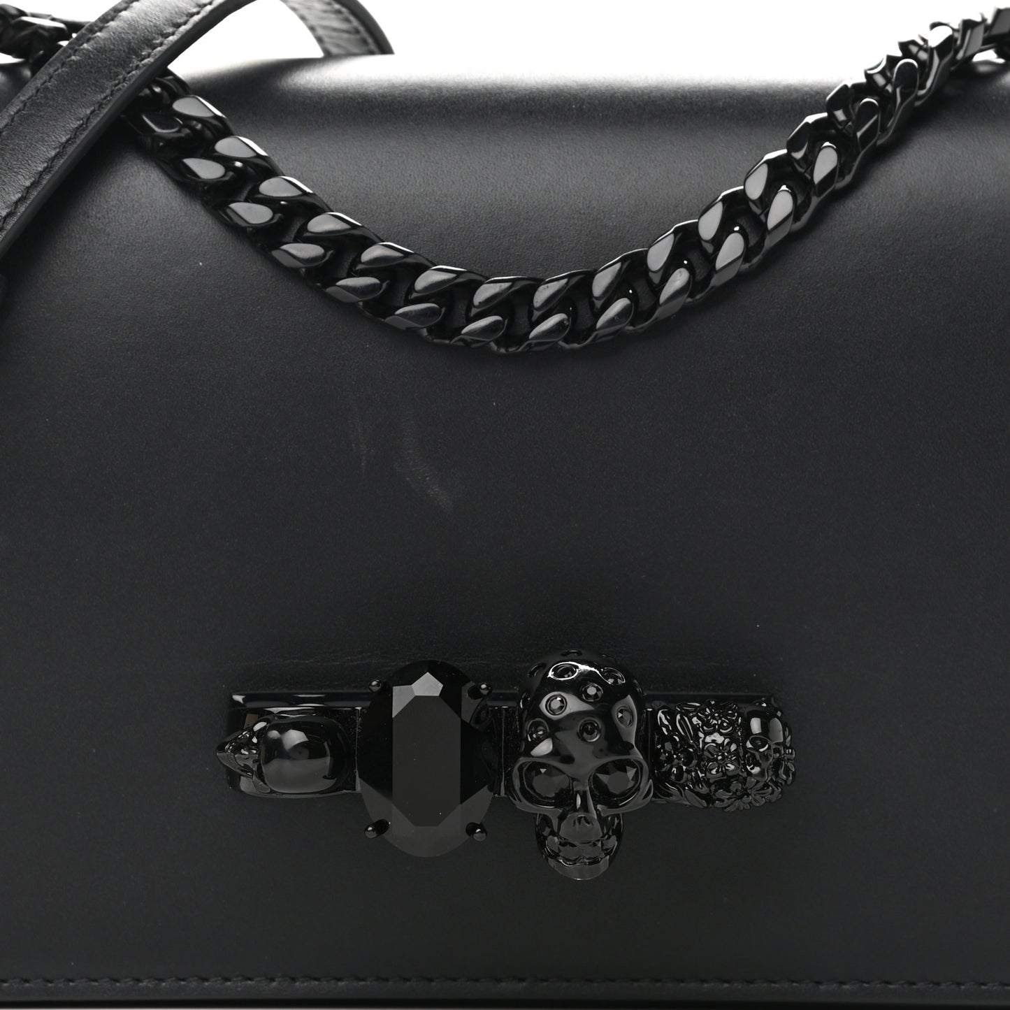Calfskin Knuckle Shoulder Bag Black