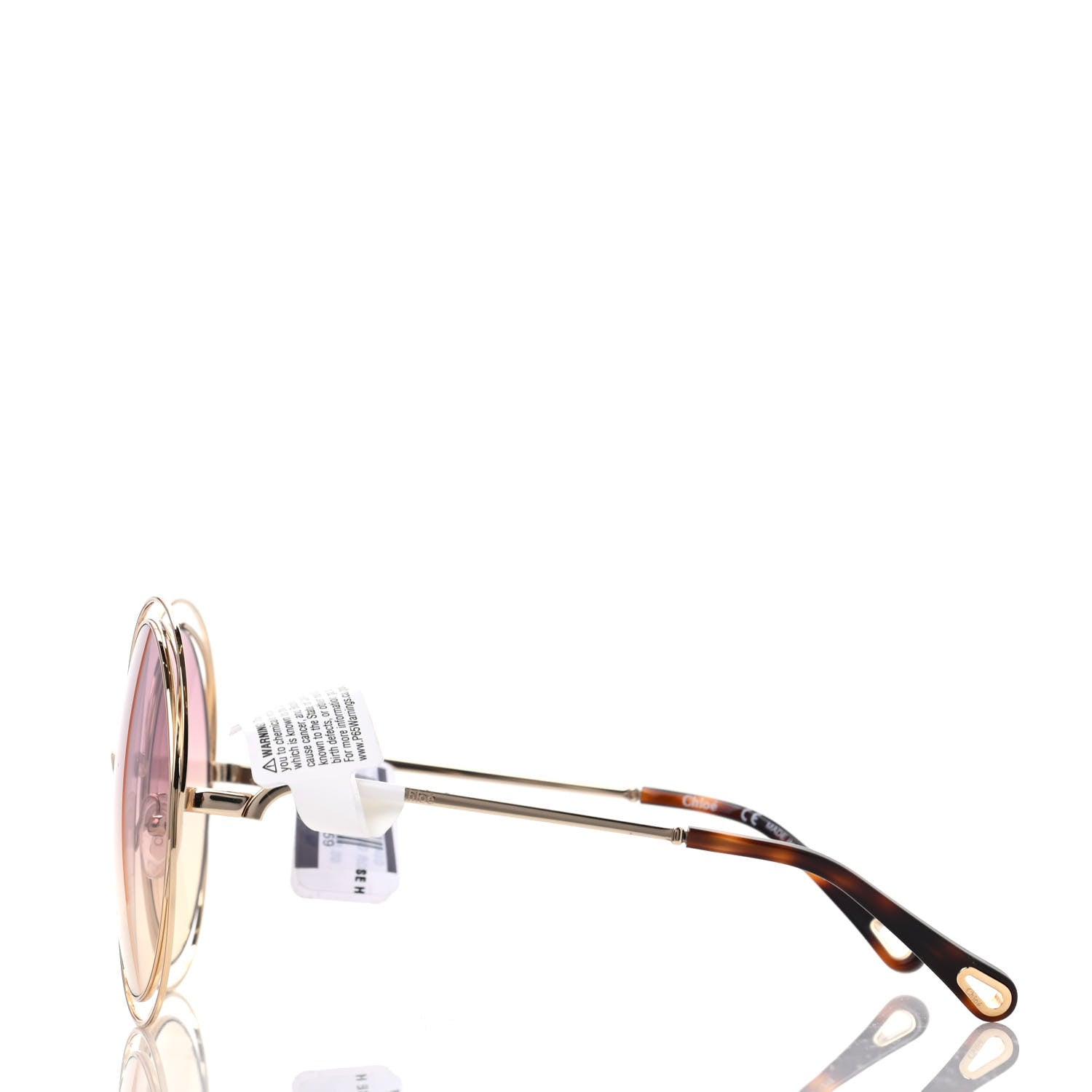 Chloe Oversized Round Carlina Oversized Round Sunglasses CE114SD Gold Pink 3 of 7