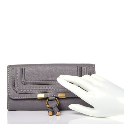 Chloe Calfskin Marcie Continental Flap Wallet Cashmere Grey 2 of 10