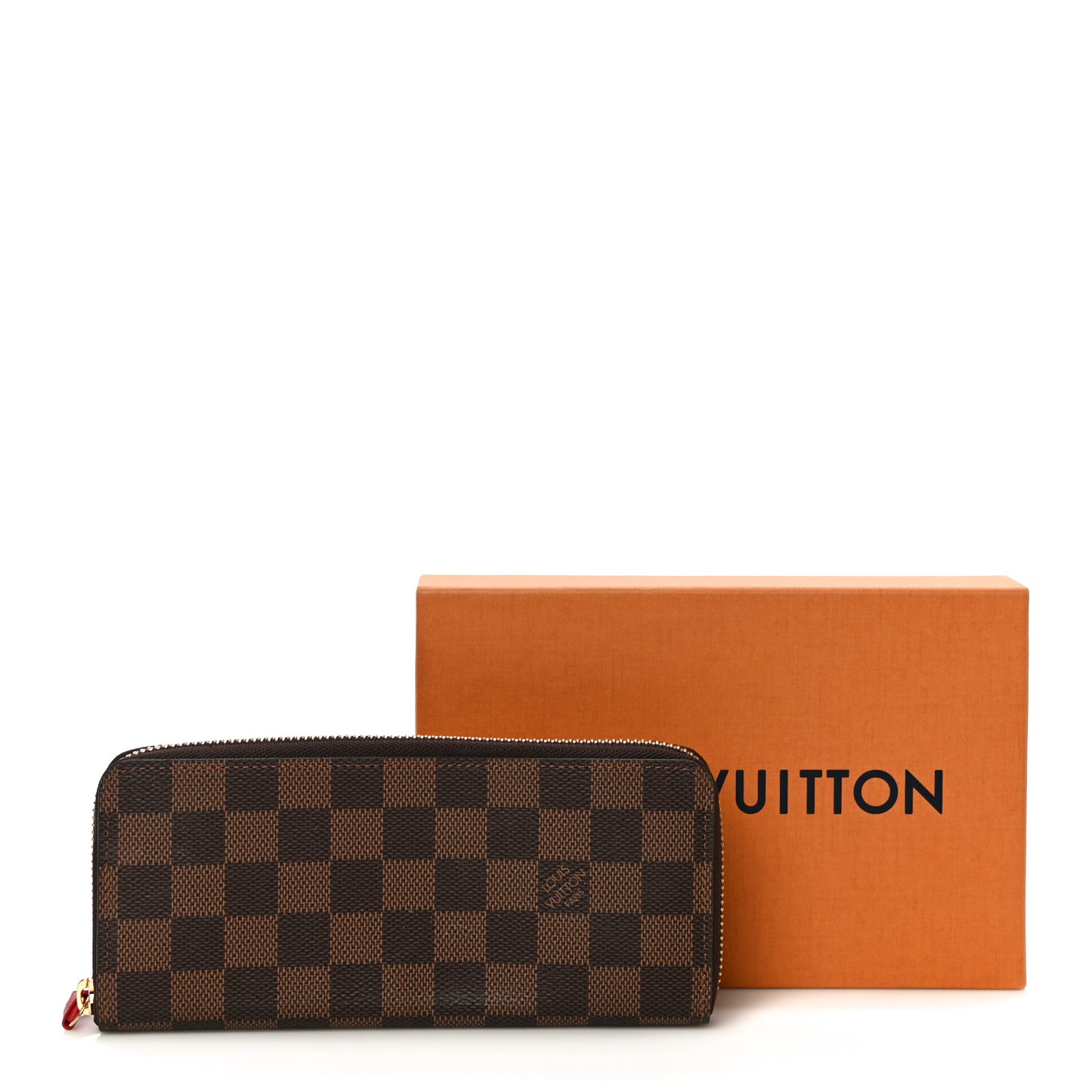 Damier Ebene Clemence Wallet Cherry