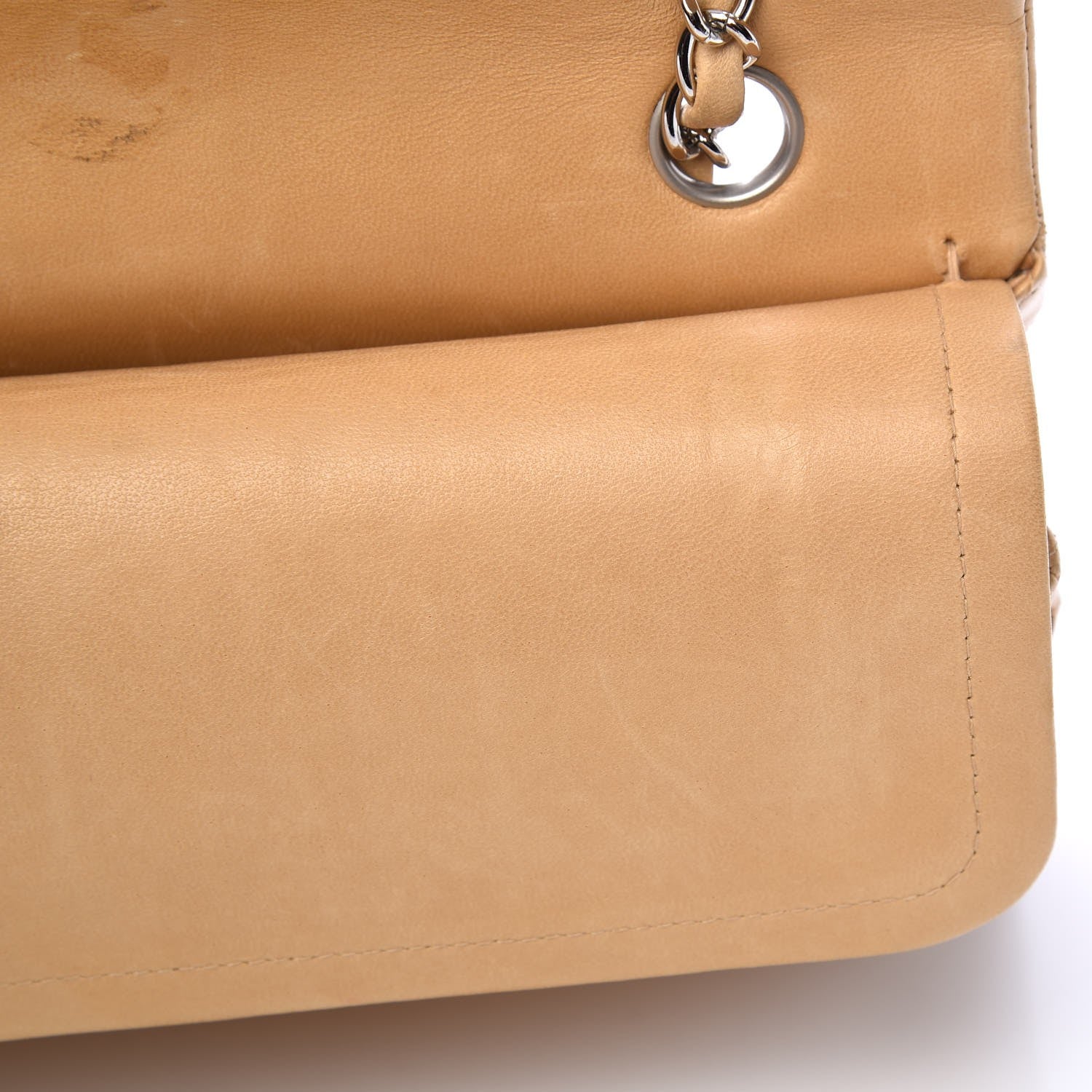 Chanel Lambskin Quilted Medium Double Flap Beige 18 of 19