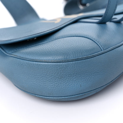 Christian Dior X SHAWN STUSSY Grained Calfskin Saddle Bag Blue 4 of 21