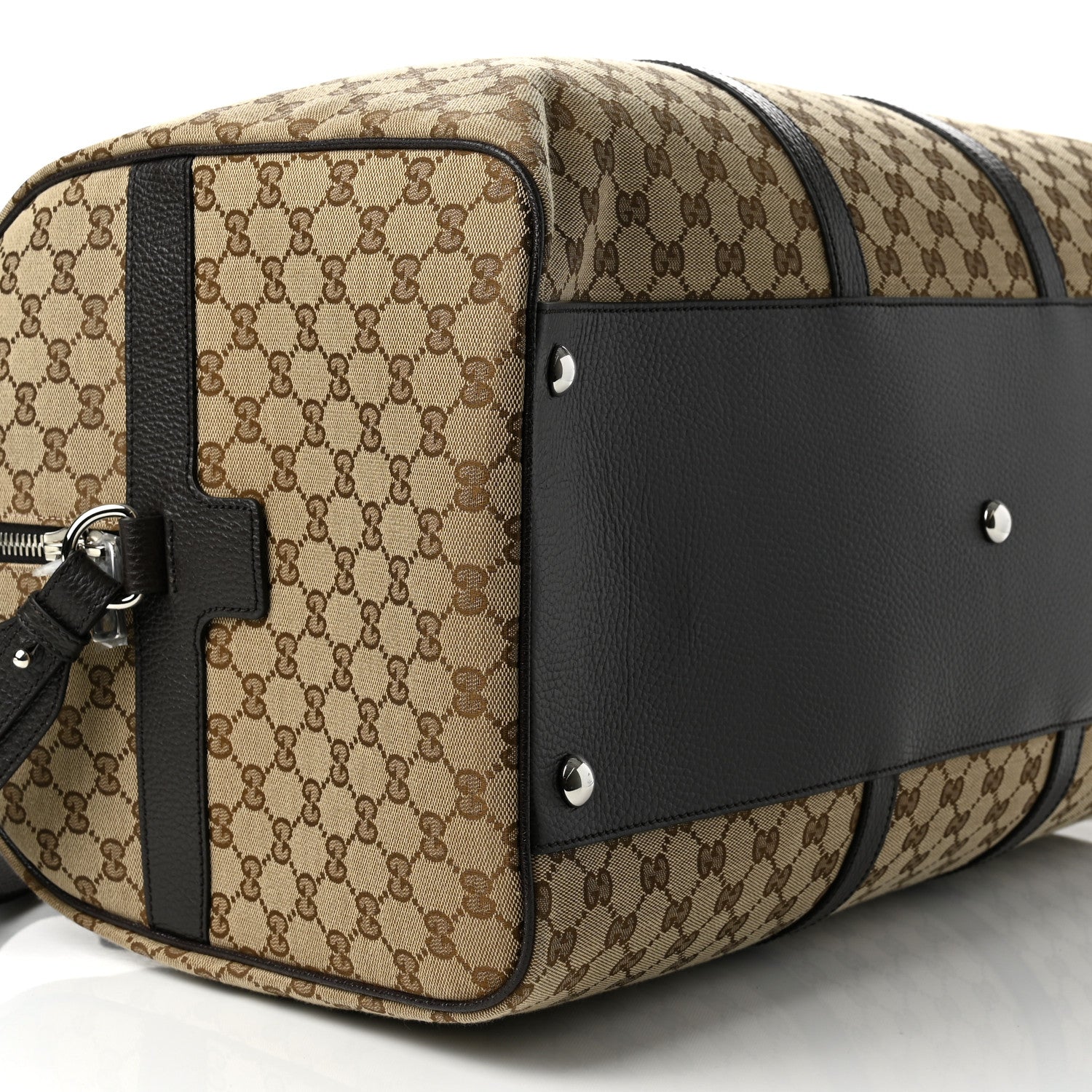 Gucci Monogram Dollar Calfskin Large Boston Duffle Bag Beige Ebony Testa di Moro Marrone Scuro 9 of 10