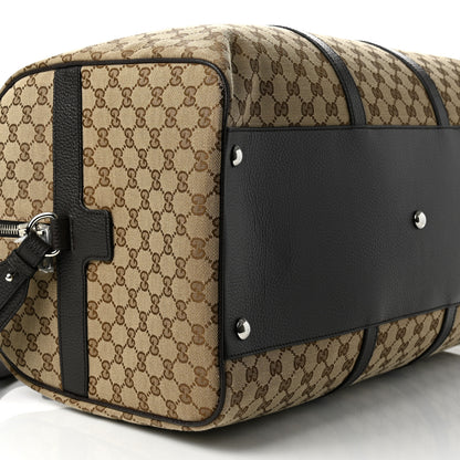 Gucci Monogram Dollar Calfskin Large Boston Duffle Bag Beige Ebony Testa di Moro Marrone Scuro 9 of 10