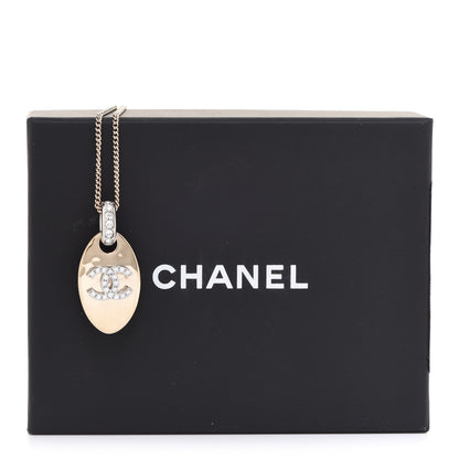Chanel Crystal CC Pendant Necklace Gold 6 of 6