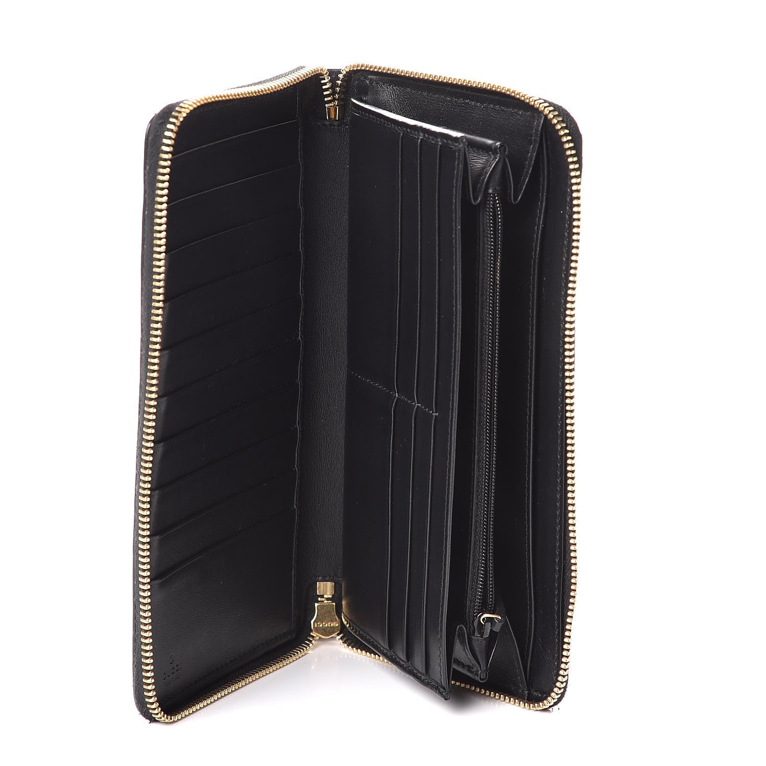 Gucci Apollo Calfskin GG Dadini Embroidered Zip Around Wallet Black 5 of 8