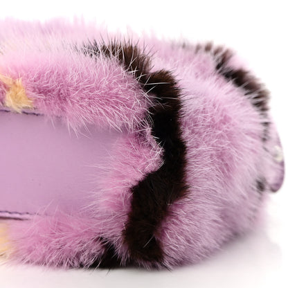 Fendi Mink Fur Shiny Nappa Chess Print Micro Peekaboo Iconic Satchel Lavanda Multicolor 9 of 9